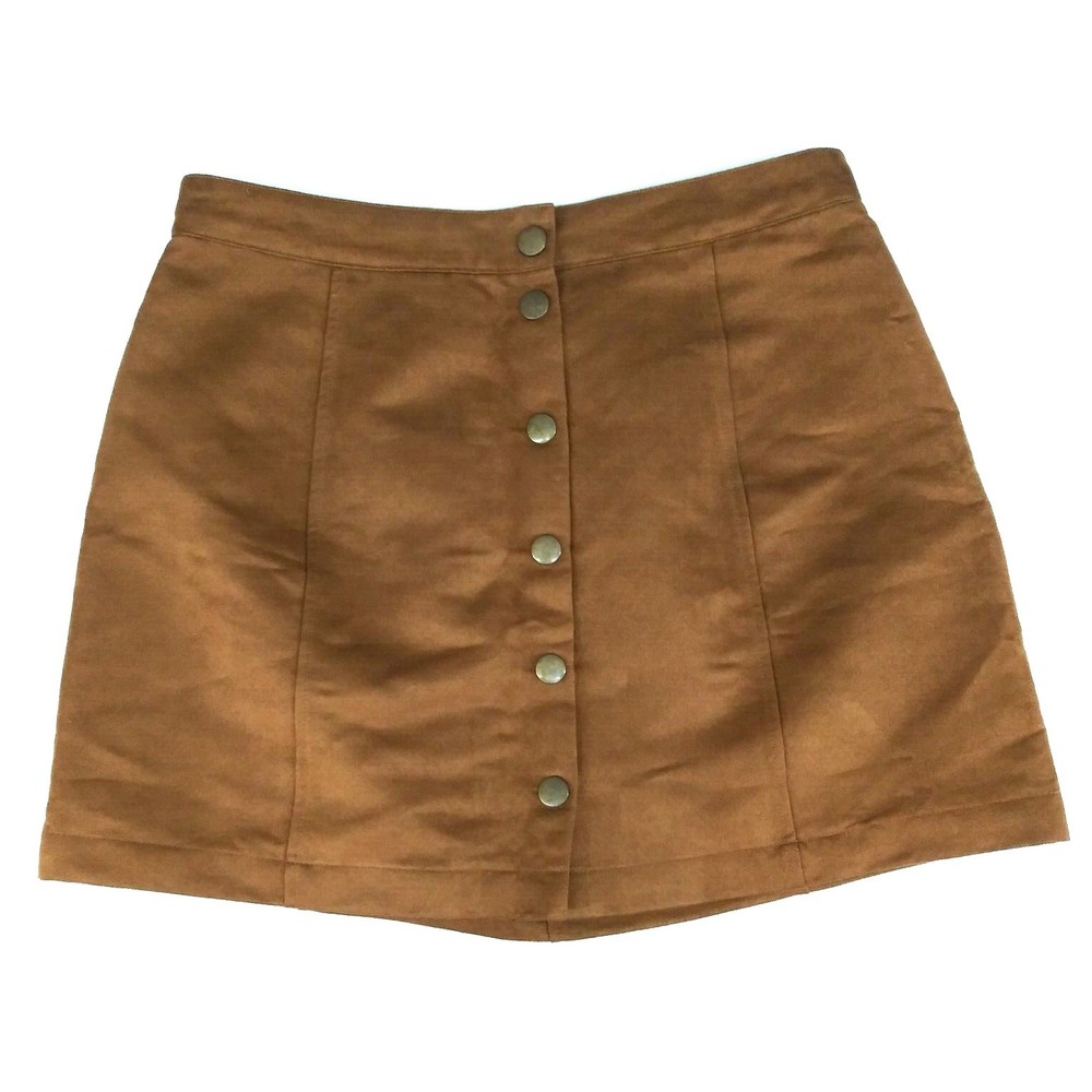 Old Navy Skirt Womens Size 4 Brown Mini Button Front 100% Polyester